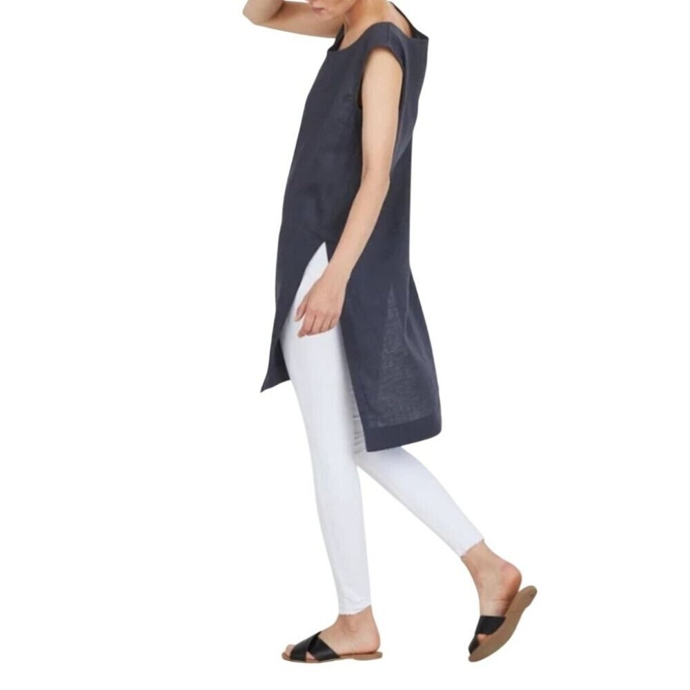 Bitte Kai Rand Asymmetric Linen Tunic Womens Size 36 Lagenlook Minimalist Top